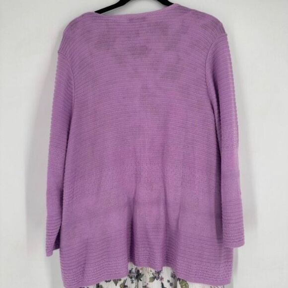 CJ Banks Women's Floral Knit Sweater Midi Dress Set 2 Piece Purple White Size 1X - Picture 6 of 15
